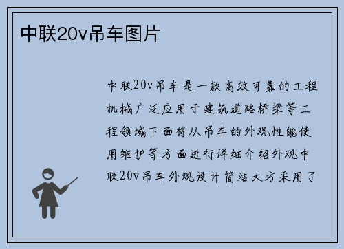 中联20v吊车图片